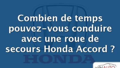 Combien de temps pouvez-vous conduire avec une roue de secours Honda Accord ?